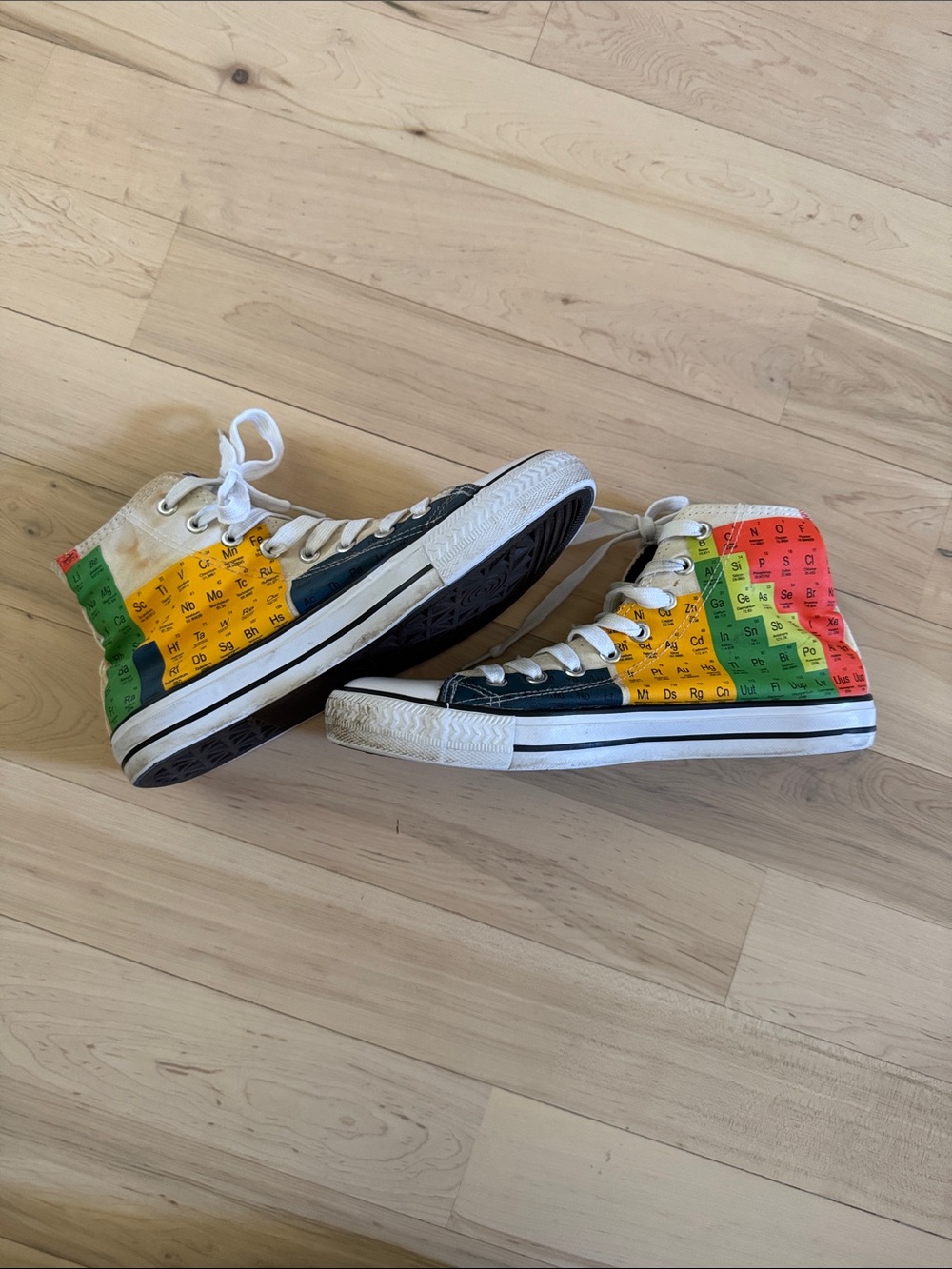 getDigital Periodic Table Canvas hi top Shoes Sneakers-Size 39-Unisex-Read